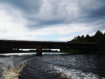 Bridge over river against sky