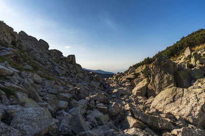 Scenic view of rocky mountains against sky