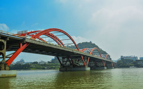 Low angle view of bridge over river