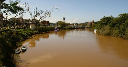 View of river with buildings in background
