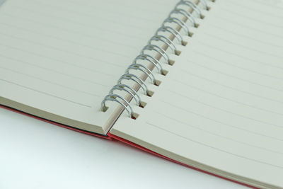 High angle view of books on paper