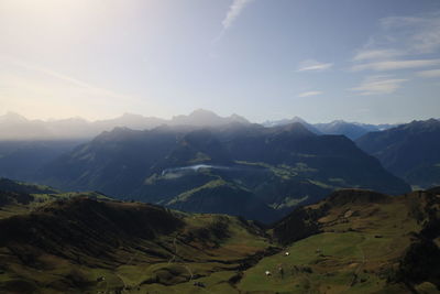 Scenic view of mountains against sky
