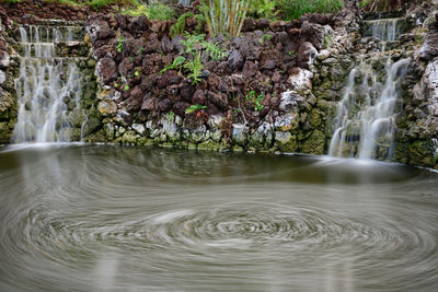 Scenic view of waterfall