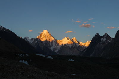 Gasherbrum massif and baltoro glacier, k2 base camp, pakistan