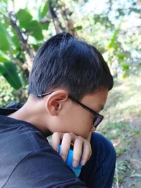 Close-up portrait of boy