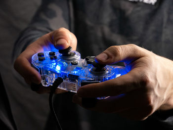 Close-up of hand holding smart phone