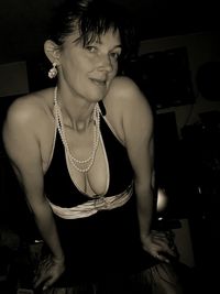 Young woman with hair at home