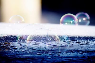 Close-up of water against sky