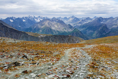 Scenic view of mountains against sky