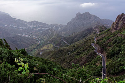 Scenic view of mountains against sky