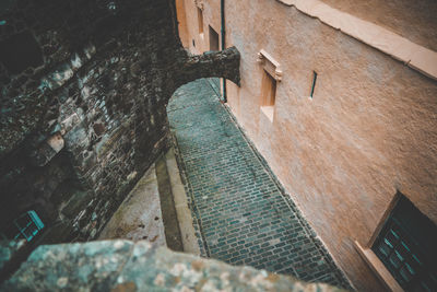 High angle view of old building