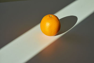 High angle view of orange on table