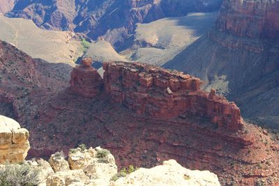 High angle view of rocks on mountain