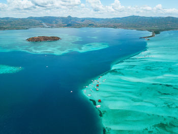 High angle view of sea waves