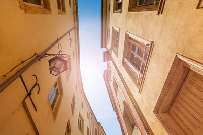 Low angle view of residential building against sky