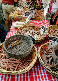 Full frame shot of basket for sale at market stall