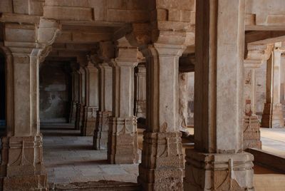 Columns indicating depth in the architectural ruins at sarkhej roza 