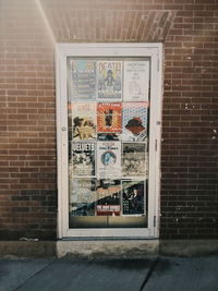 Graffiti on brick wall