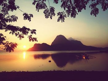 Scenic view of sea at sunset