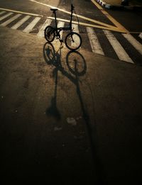 High angle view of bicycle