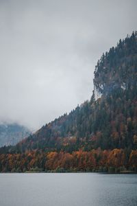 Scenic view of mountains against sky during autumn