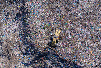 High angle view of garbage in water