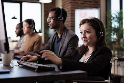 Business colleagues working at office