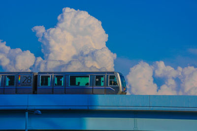 Train against blue sky