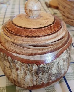 Close-up of bread on table