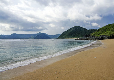 Scenic view of beach against sky