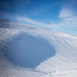 Aerial view of snowcapped mountain against sky