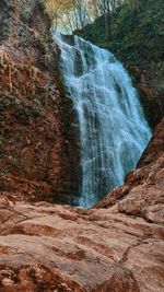 Scenic view of waterfall