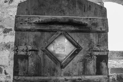 Close-up of old wooden door