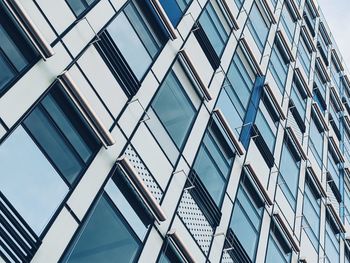 Low angle view of modern building against sky