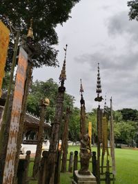 Panoramic view of temple building against sky