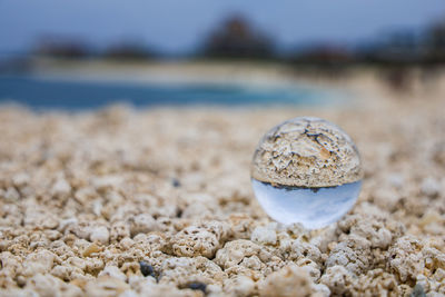 Close-up of stones on beach