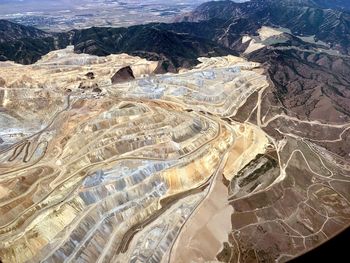 High angle view of a land