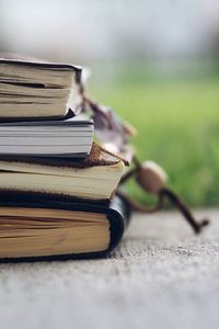 Close-up of books 