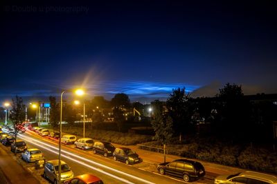 Traffic on road at night