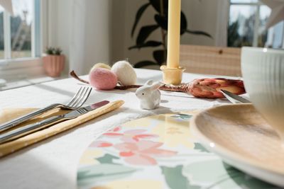 Easter bunny table decoration at home