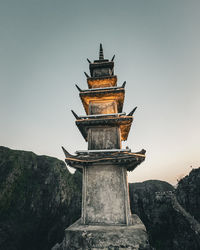 Low angle view of statue against clear sky