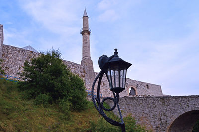 Low angle view of old building against sky