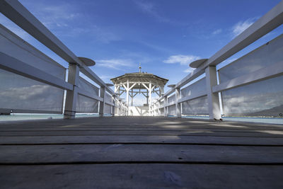 Low angle view of bridge against sky