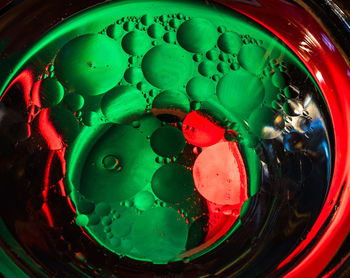 High angle view of bubbles in water