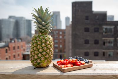 Pineapple on table