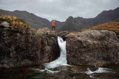 Hiking by fairy pools scotland