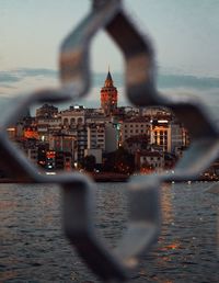 Reflection of buildings in city