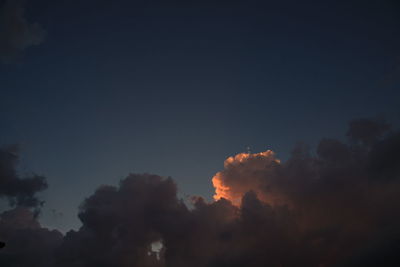 Low angle view of sky at sunset