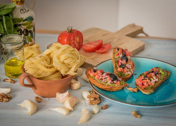 Close-up of food on table