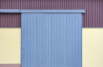 Closed door of building